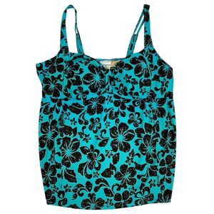 Motherhood Maternity Size 2X Floral Tropical Tankini Swim Top Adjustable Straps
